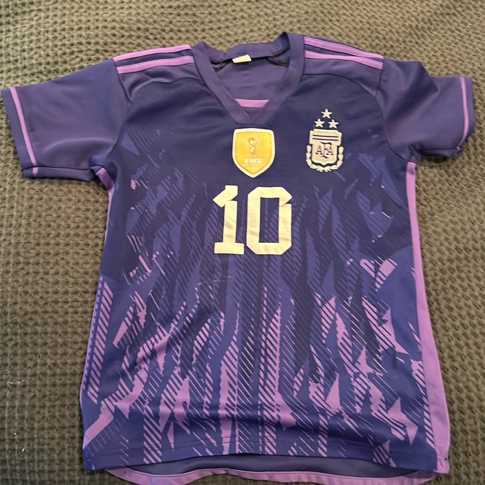 Purple FIFA Messi jersey for kids.